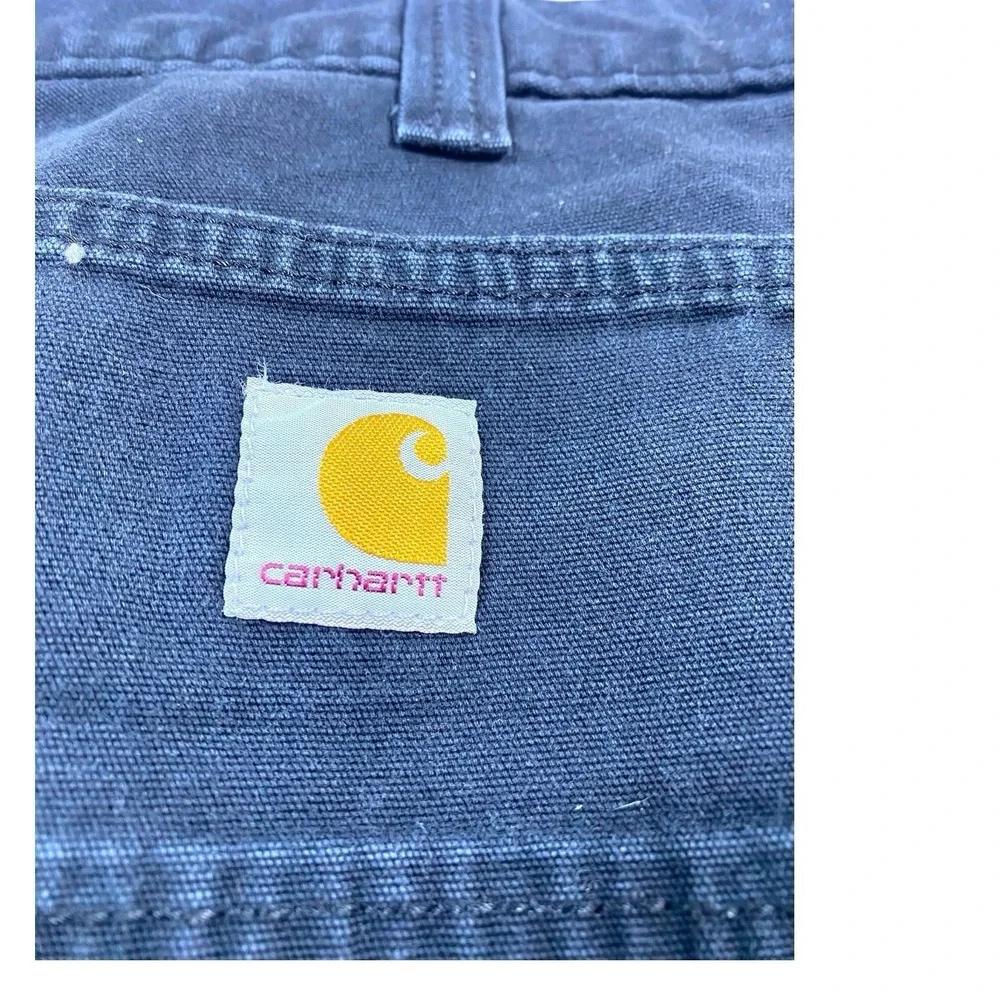 Carhartt Jeans Relaxed Fit Men's 33x34 Black RN# 14806 Carpenter Work Straight - Picture 9 of 12